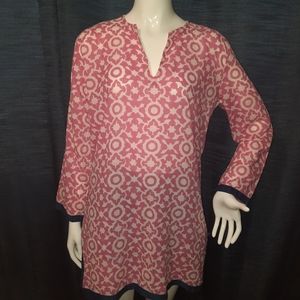 Roberta Roller Rabbit V Neck Tunic Swim Cover Up Top Shirt